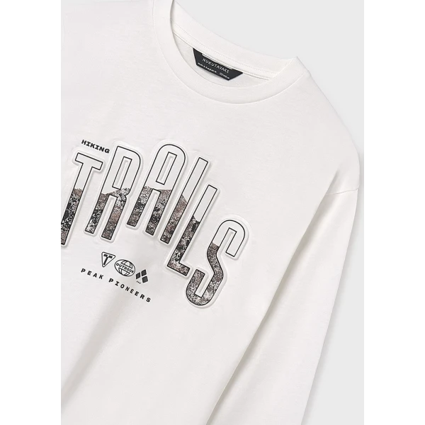 MAYORAL LONG-SLEEVE T-SHIRT TRAILS CREAM 