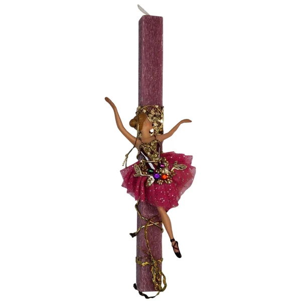 UNIKER HANDMADE CANDLE BALLERINA 18 cm BORDEAUX & FUCHSIA - 2 DESIGNS