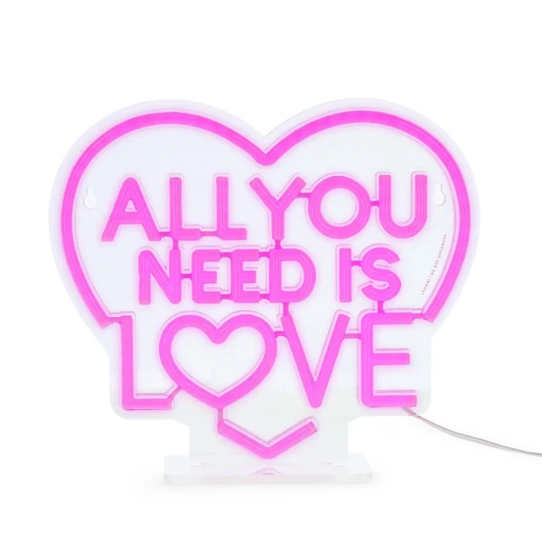 LEGAMI NEON EFFECT LED ΠΙΝΑΚΙΔΑ - IT\'S A SIGN - ALL YOU NEED IS LOVE