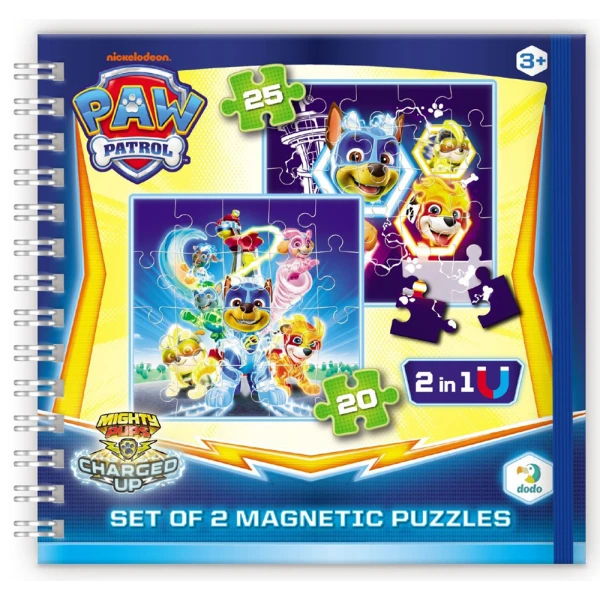 ΣΕΤ ΤΩΝ 2 ΜΑΓΝΗΤΙΚΩΝ ΠΑΖΛ PAW PATROL MIGHTY PUPS SUPER PAWS TRAVEL