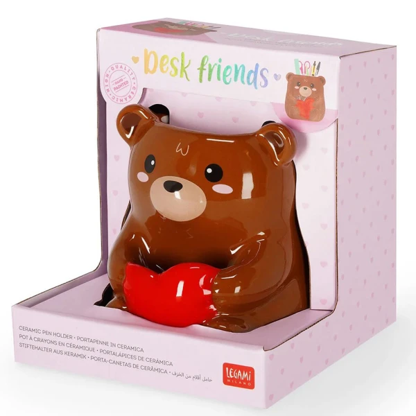 LEGAMI CERAMIC PEN HOLDER DESK FRIENDS - TEDDY BEAR