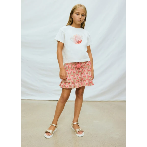 MAYORAL BLOUSE SHORT SLEEVES DESIGN ECRU 