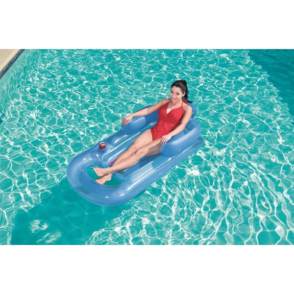 BESTWAY INFLATABLE SEA MATTRESS 161X84 cm DESIGNER FASHION LOUNGE BLUE