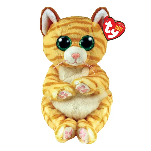 TY BEANIE BELLIES MANGO PLUSH KITTY GOLD 15 CM
