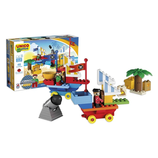 UNICO PLUS BRICKS PIRATES SHIPS 46 pcs