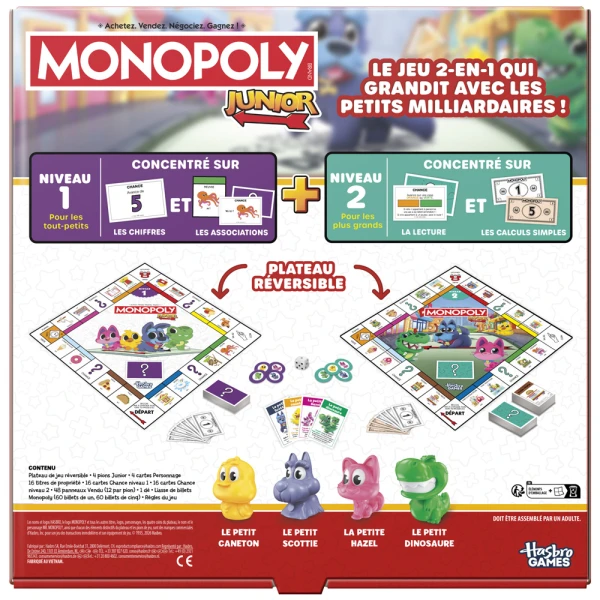 ΕΠΙΤΡΑΠΕΖΙΟ ΠΑΙΧΝΙΔΙ MONOPOLY JUNIOR SQUARE 2 IN 1