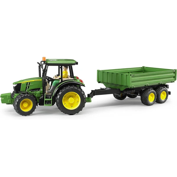 BRUDER TRAKTOR JOHN DEERE 5115M WITH TRAILER