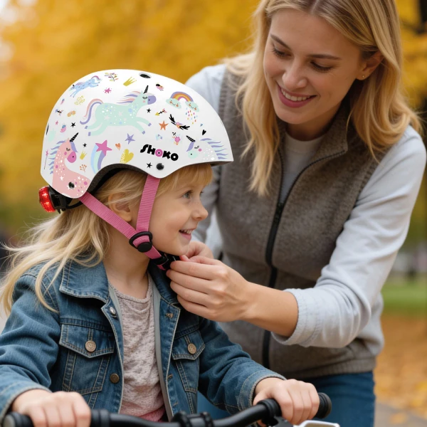 SHOKO PROTECTIVE HELMET WITH LIGHT - UNICORN SPARKLE