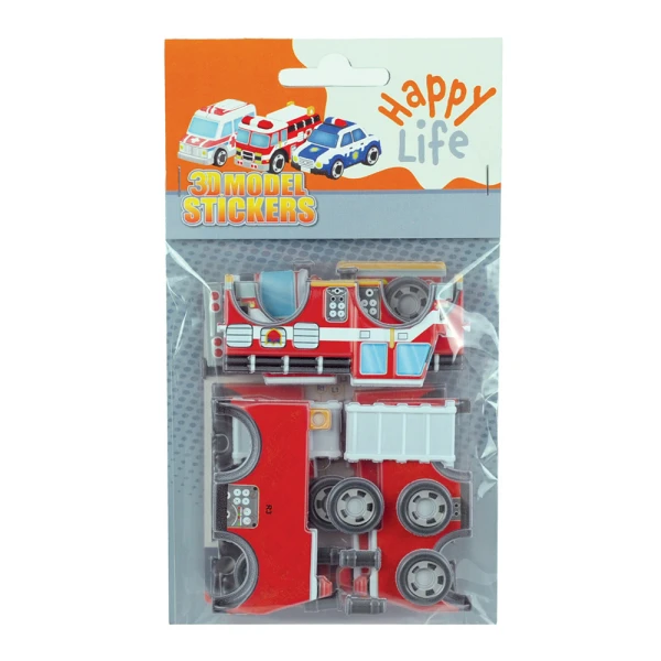 3D STICKER PUZZLE 24 pcs VEHICLES - 3 DESIGNS