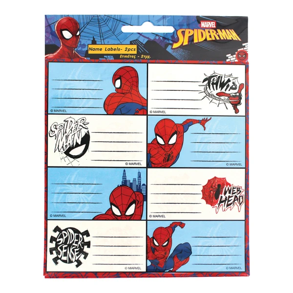 STICKER LABELS 2 pcs SPIDERMAN