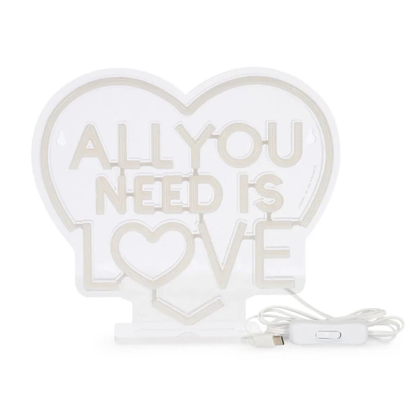 LEGAMI NEON EFFECT LED ΠΙΝΑΚΙΔΑ - IT\'S A SIGN - ALL YOU NEED IS LOVE