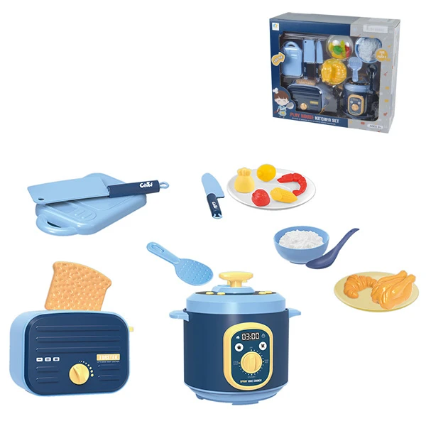 BLUE KITCHEN SET WITH PRESSURE COOKER AND SOUNDS/LIGHTS
