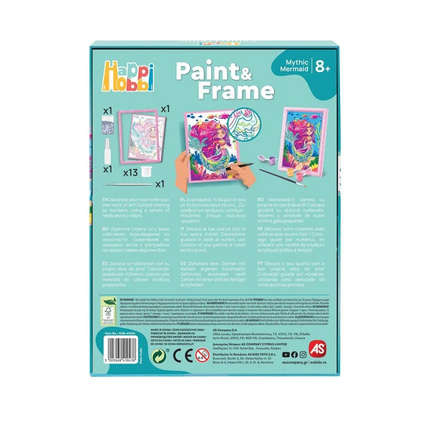 HAPPIHOBBI PAINT & FRAME PAINT BY NUMBERS MYTHICAL MERMAID