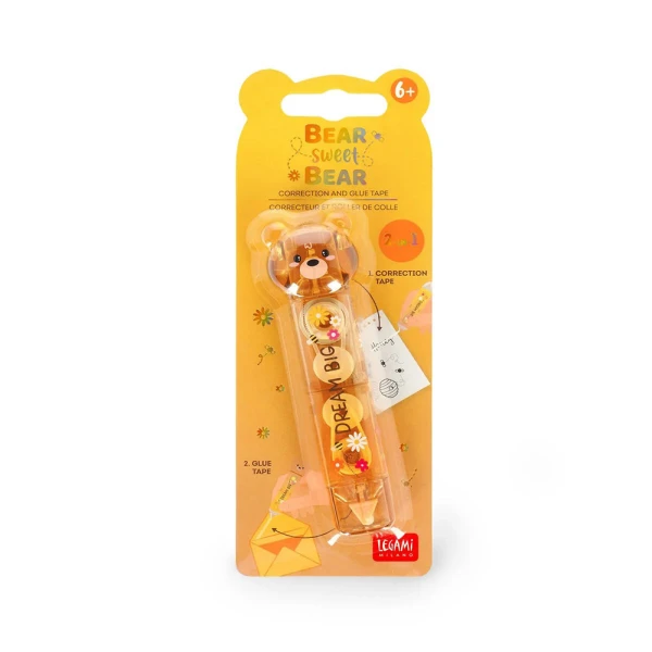 LEGAMI CORRECTION TAPE 2-ΙΝ-1 - TEDDY BEAR