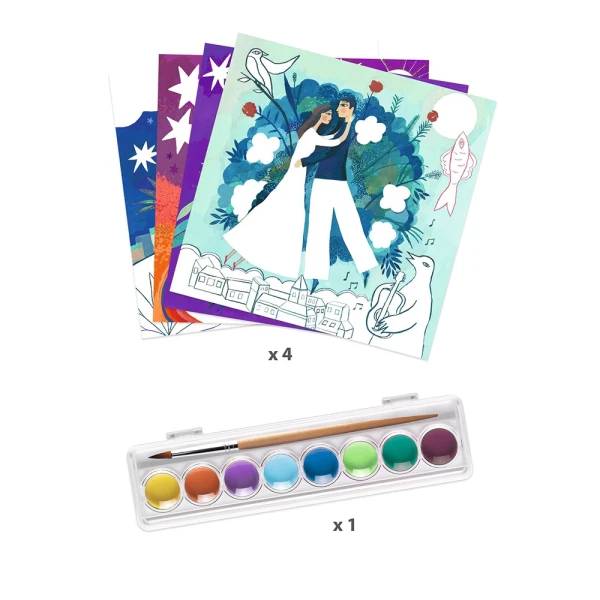 DJECO INSPIRED BY MARC CHAGALL - PAINTING WITH WATERCOLORS SURREAL