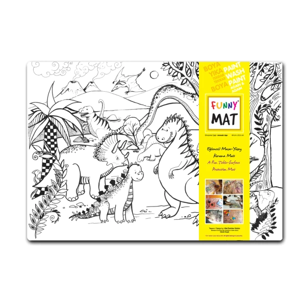 AKADEMI FUNNY MAT ΣΟΥΠΛΑ ΧΡΩΜΑΤΙΣΜΟΥ ΔΕΙΝΟΣΑΥΡΟΙ 48X33.5 cm