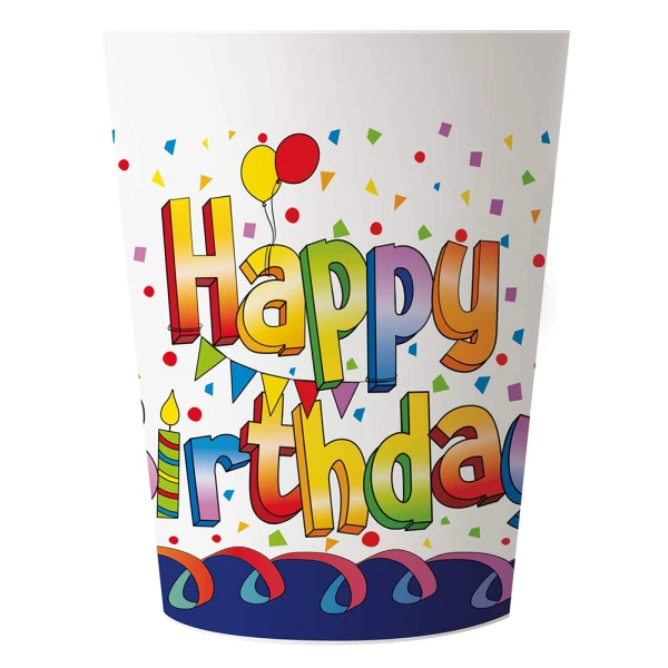 ΠΟΤΗΡΙ ΠΟΛΛΑΠΛΩΝ ΧΡΗΣΕΩΝ 230ml 2 τεμ. MULTICOLOR HAPPY BIRTHDAY