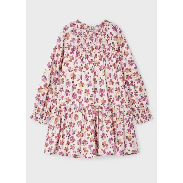 MAYORAL DRESS  PRINTED BEIGE DARK