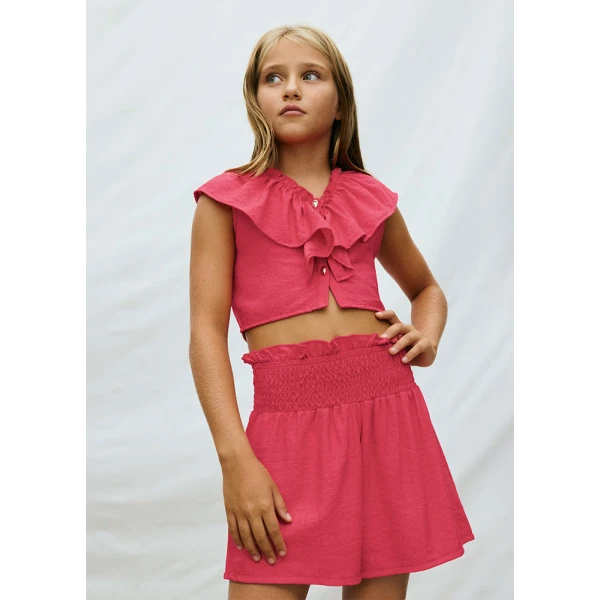 MAYORAL SET SHORTS RUFFLE CORAL 