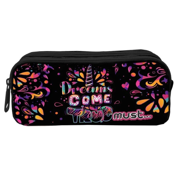 MUST PENCIL CASE WITH 2 ZIPPERS 21X6X9 cm DREAMS COME TRUE