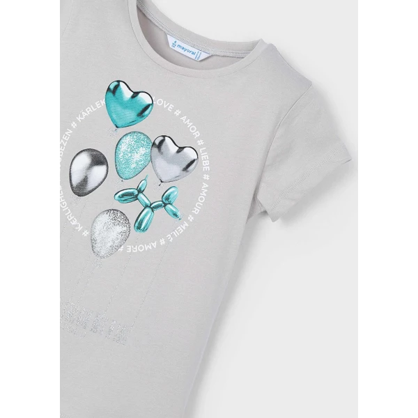 MAYORAL BLOUSE SHORT SLEEVES LIGHT GREY