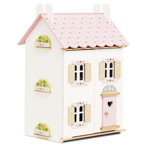 LE TOY VAN ΞΥΛΙΝΟ ΚΟΥΚΛΟΣΠΙΤΟ ROSE HEART ΡΟΖ-ΛΕΥΚΟ 44Χ35Χ63 εκ.