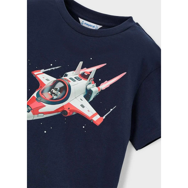 MAYORAL BLOUSE SHORT SLEEVES SPACESHIP NAVY BLUE 