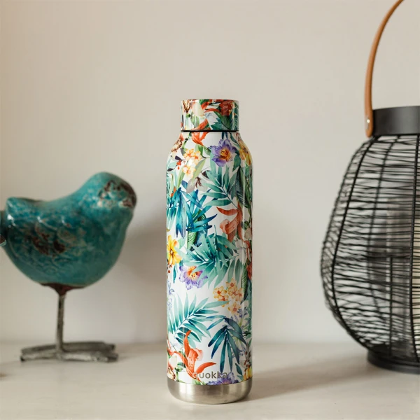 QUOKKA THERMAL STAINLESS STEEL BOTTLE SOLID ORCHID GARDEN 630ml