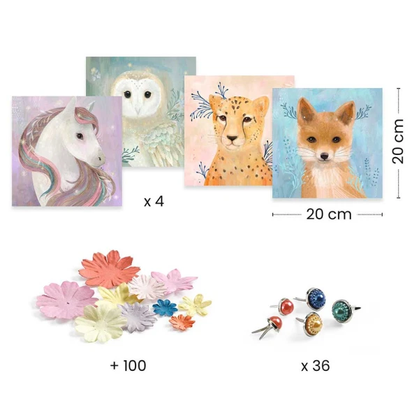 DJECO 3D PAPER CRAFT - FLOWER CROWNS ON ANIMALS