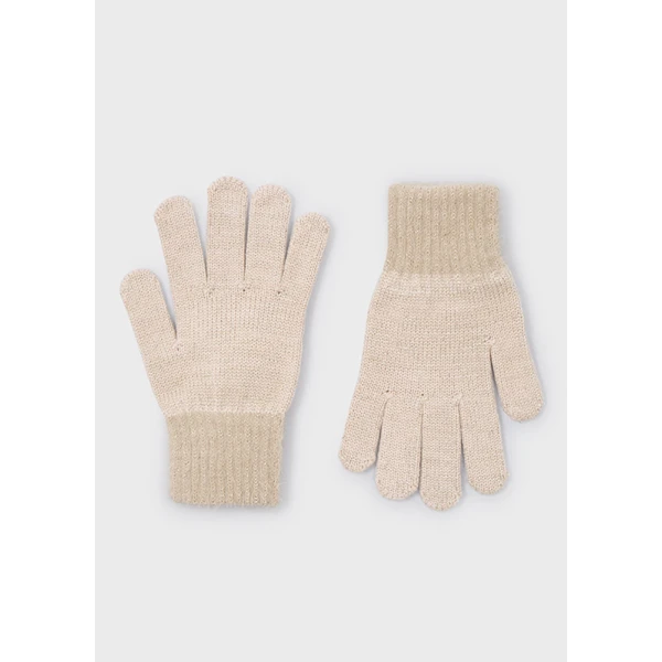 MAYORAL GLOVES KNITTED FUR BEIGE 