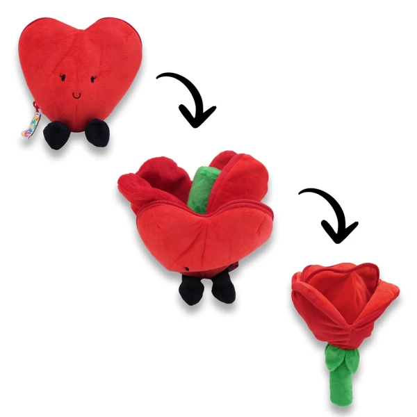 FLIPETZ REVERSIBLE PLUSH HEART FLOWER