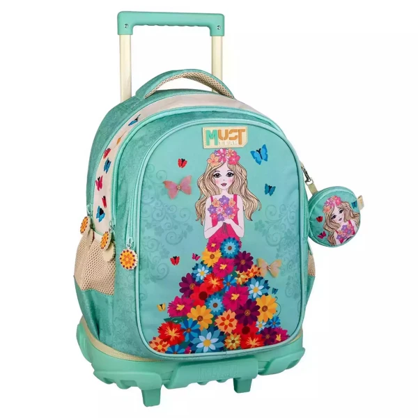 MUST TEAM ΤΣΑΝΤΑ TROLLEY ΔΗΜΟΤΙΚΟΥ 34Χ20Χ44 εκ. 3 ΘΗΚΕΣ - FLOWER DRESS