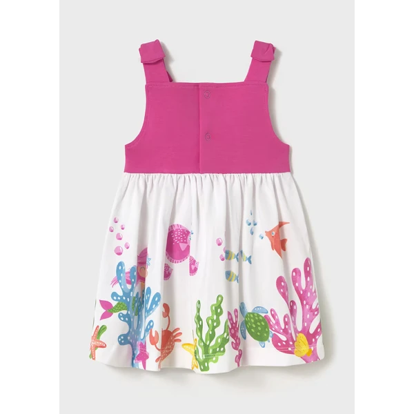 MAYORAL DRESS COTTON EDGING FUCHSIA 