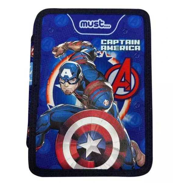 MUST DOUBLE FULL PENCIL CASE 15X5X21 cm CAPTAIN AMERICA