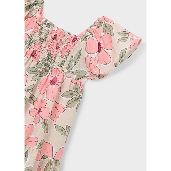 MAYORAL DRESS TYPE LINEN PRINTED MANDARIN 