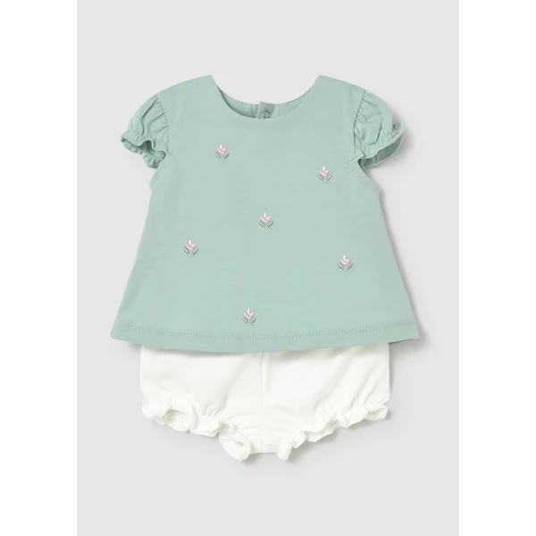MAYORAL SET PANTS SHORT 4 PIECES AQUA 