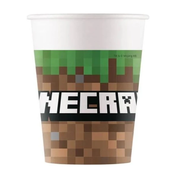FSC PAPER CUPS  8 pcs 200ml MINECRAFT 