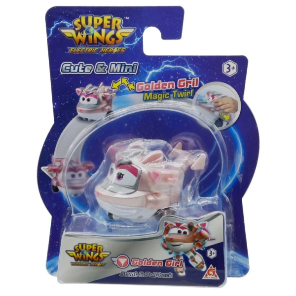 SUPER WINGS ELECTRIC HEROES STUNT & PULL BACK GOLDEN GIRL