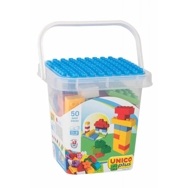 UNICOPLUS BUCKET WITH 50 COLOURED BRICKS