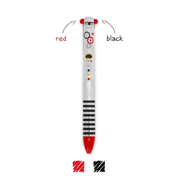LEGAMI 2 COLOUR BALLPOINT PEN CLICK & CLACK ROBOT