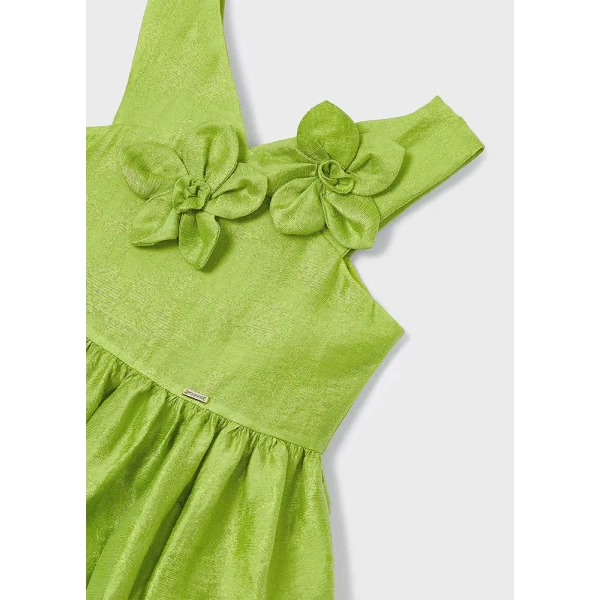 MAYORAL DRESS FLOWERS 3D LIME