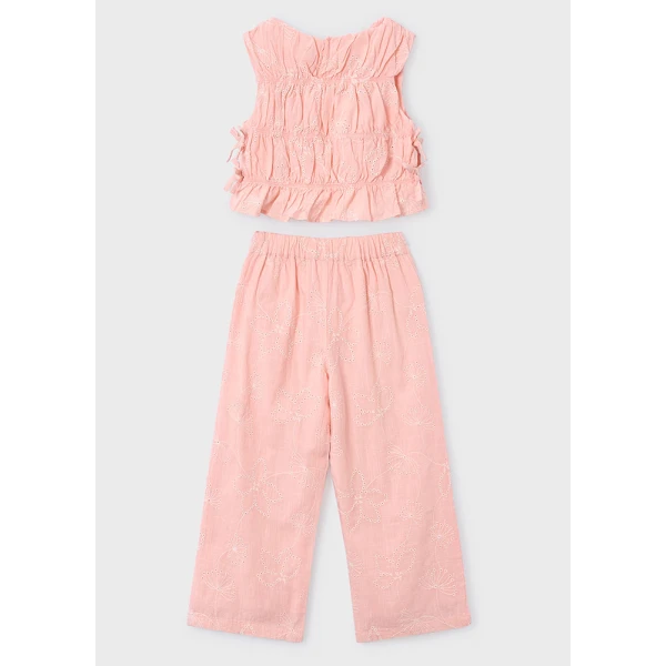 MAYORAL SET TROUSERS LONG EMBROIDERED SOFT PINK