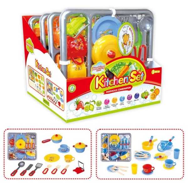 KITCHEN SET WITH DISHES CASE - 2 DESIGNS