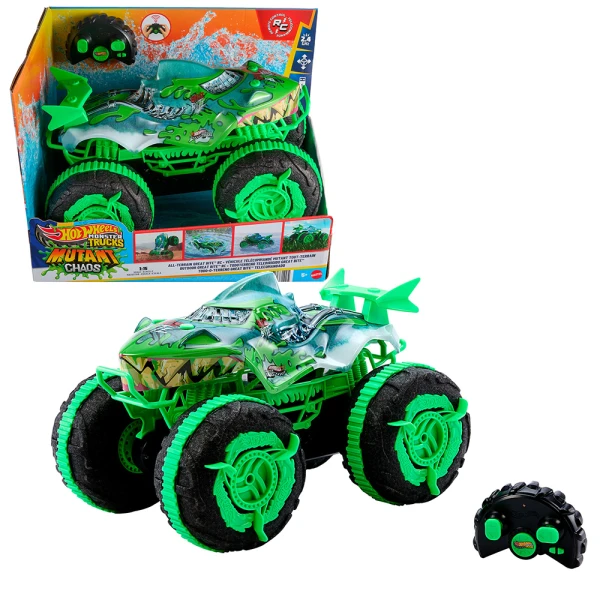 HOT WHEELS MONSTER TRUCKS MEGA REX ΤΗΛΕΚΑΤΕΥΘΥΝΟΜΕΝΟ ΠΟΥ ΣΚΑΡΦΑΛΩΝΕΙ & ΚΟΛΥΜΠΑΕΙ