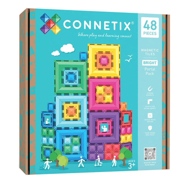 CONNETIX ΜΑΓΝΗΤΙΚΑ ΤΟΥΒΛΑΚΙΑ BRIGHT PORTAL 48 τεμ.