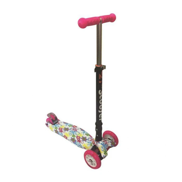KIDS 3-WHEELS SCOOTER PINK WITH LIGHTING WHEELS 