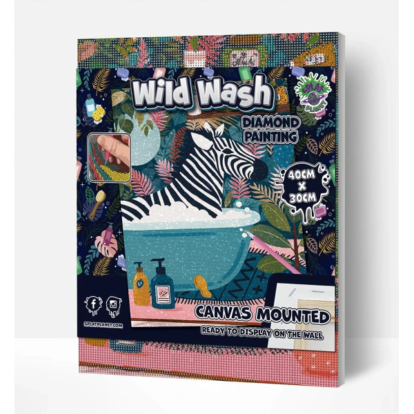 SPLAT PLANET DIAMOND PAINTING KIT ON FRAMED CANVAS 30X40 cm WILD WASH