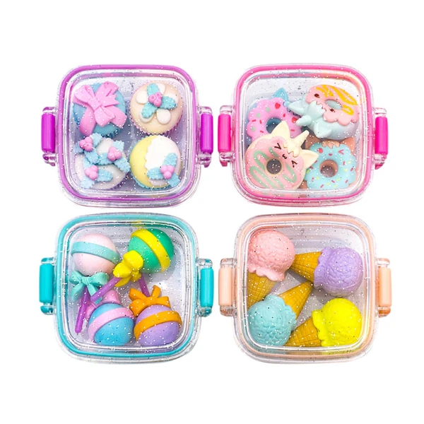 FANCY ERASER SET DELICIOUS DESSERTS - 4 DESIGNS