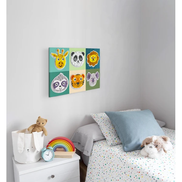 SPLAT PLANET CLAY PAINTING KIT ON CANVAS 40 x 30 cm ANIMALS