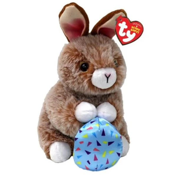 TY BEANIE BELLIES PLUSH 15 cm BROWN BUNNY WITH EGG